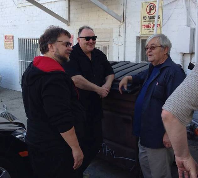 Guillermo Del Toro, Peter Atkins and Dennis Etchison in back of Mystery & Imagination Bookshop.