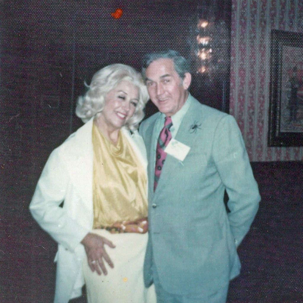 Noel Neill and Kirk Alyn (another screen Superman) at Equicon II in 1974. Photo by Dik Daniels.