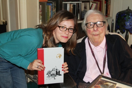 Rachel Bloom meets Ray Bradbury in 2010. Photo by John King Tarpinian.