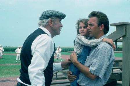 Burt Lancaster, Gaby Hoffmann and Kevin Costner in Field of Dreams (1989).