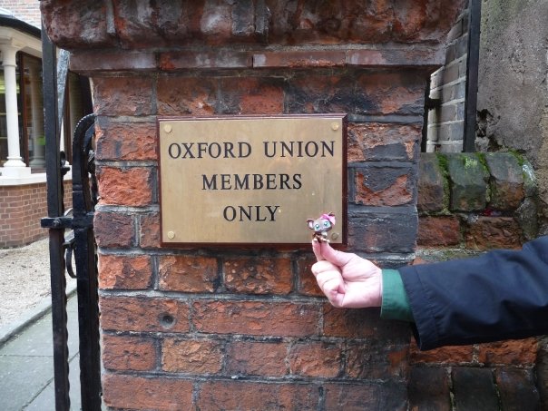 Sally trying to sneak into the Oxford Union