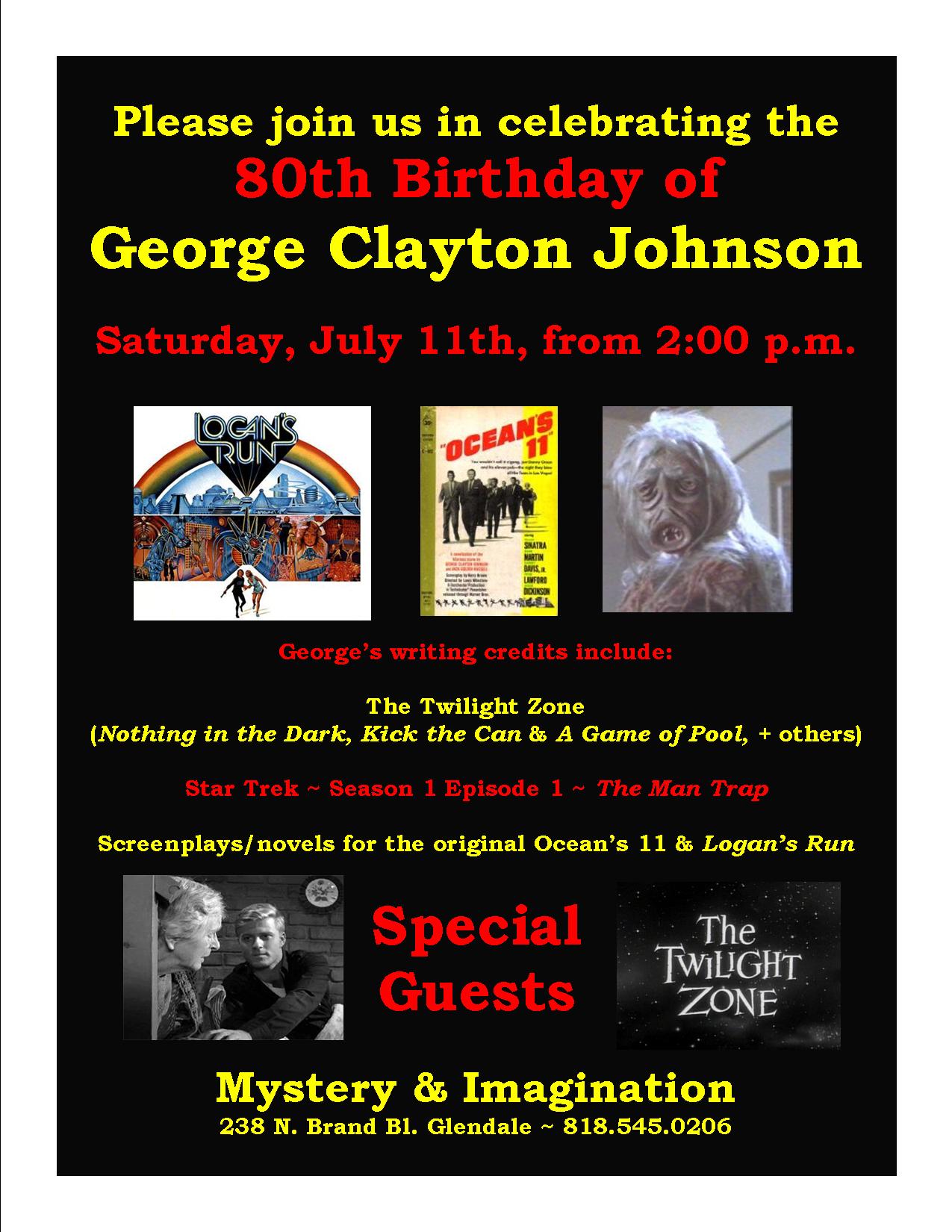 George Clayton Johnson 80th Birthday