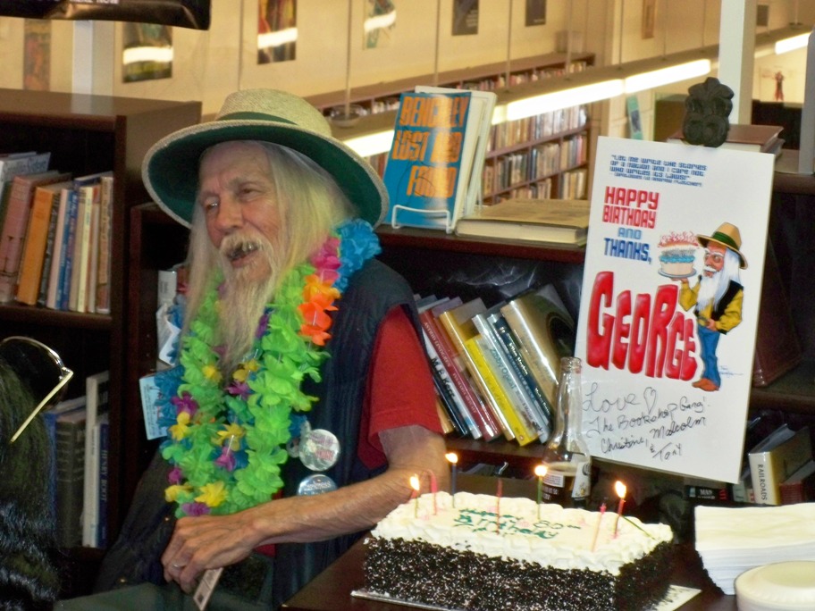 George Clayton Johnson with his 80th birthday cake