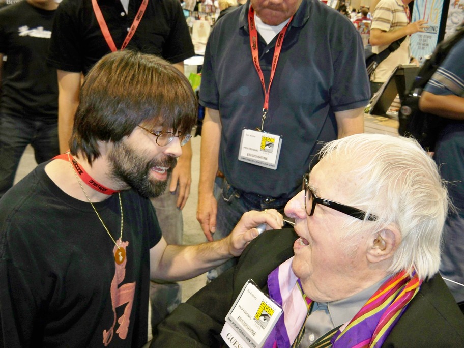 Joe Hill and Ray Bradbury at Comic Con 2009. Photo by John King Tarpinian.