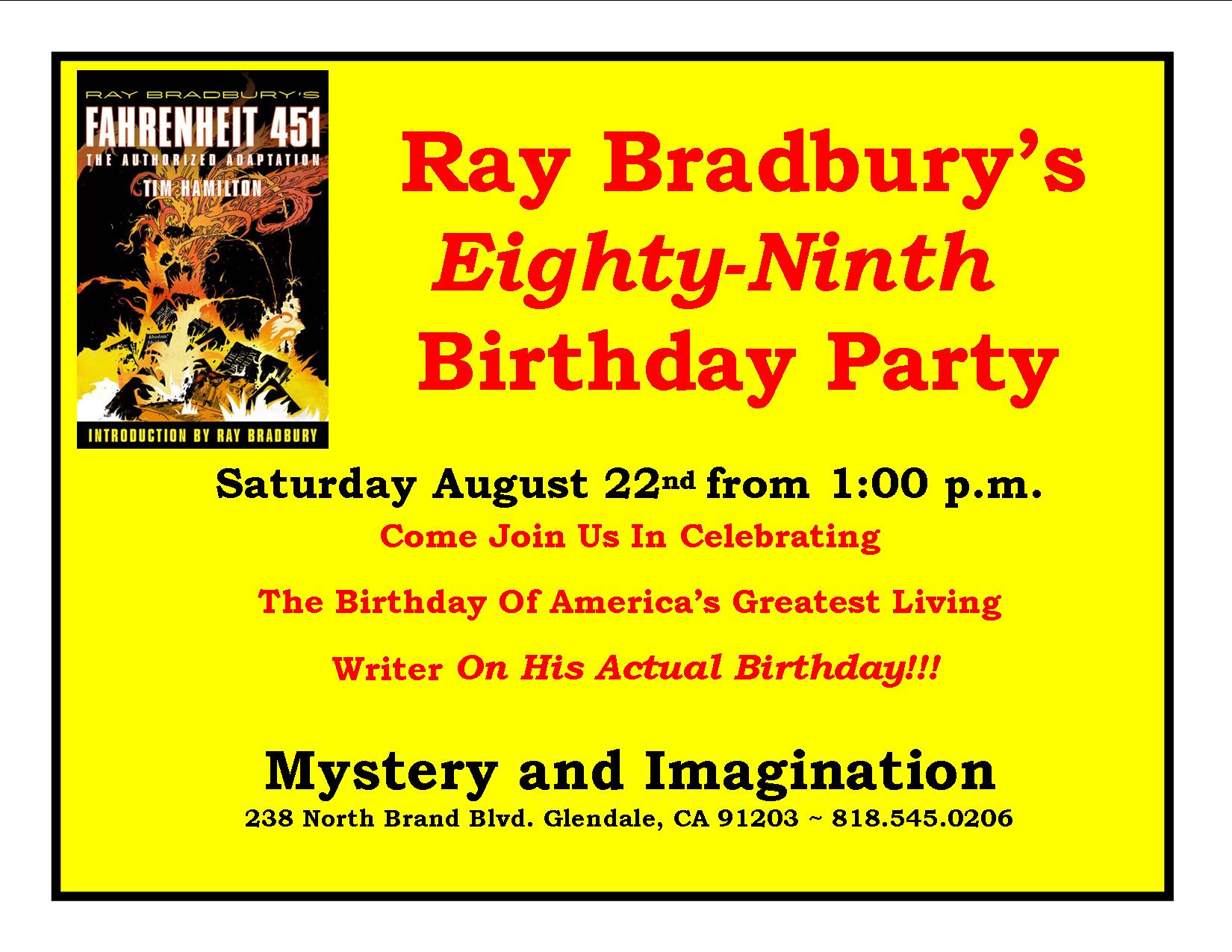 Ray Bradbury's 89th birthday party