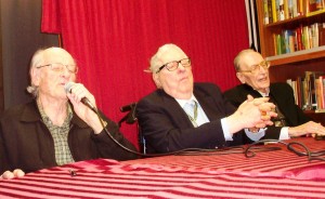 Ray Harryhausen, Ray Bradbury and Forry Ackerman at the Three Legends event in 2008.