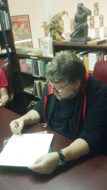 Guillermo Del Toro draws a doodle.