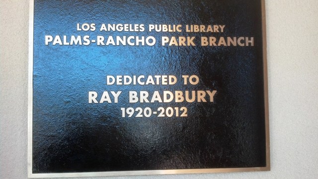 Plaque outside the library entrance.
