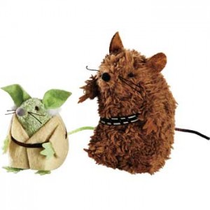 yoda and chewie cat toys LARGE