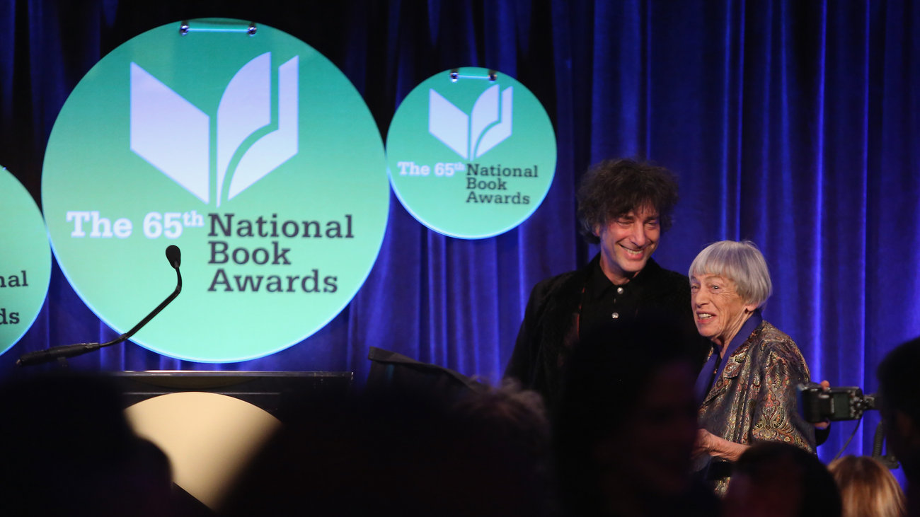 Gaiman and Le Guin at 2014 Nat Book Award