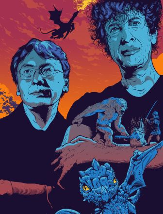 Kazuo Ishiguro and Neil Gaiman by Tim McDonagh COMP