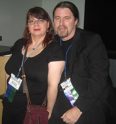 Marianne P;umridge and Bob Eggleton in 2008.