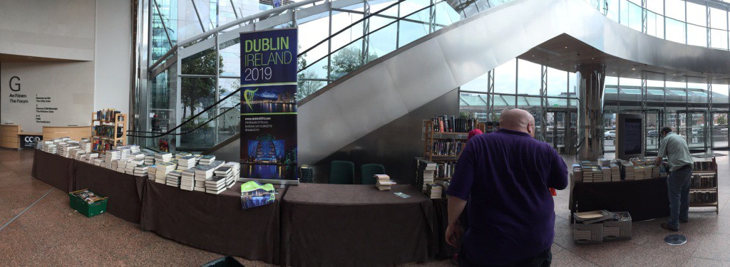 Panorama image of the Outreach area during set up.