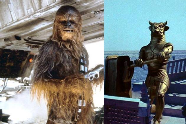 Peter Mayhew in character