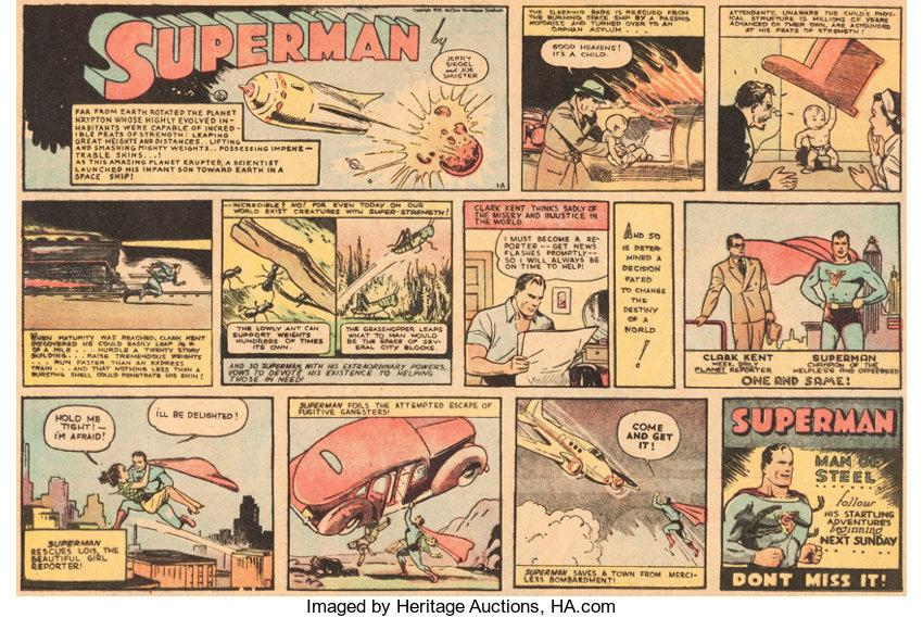 first superman comic strip