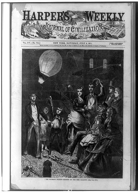 The Glorious Fourth--sending up the fire balloon 1871
