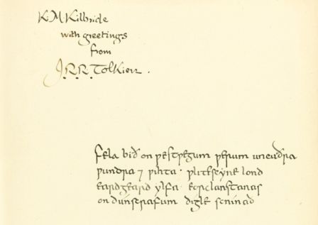 Tolkien inscription to Kilbride COMP