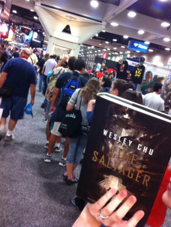 Tor Books queue at SDCC Friday. Photo by James Bacon.
