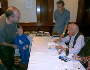 Buzz Aldrin signing for fans young and old in London last March.