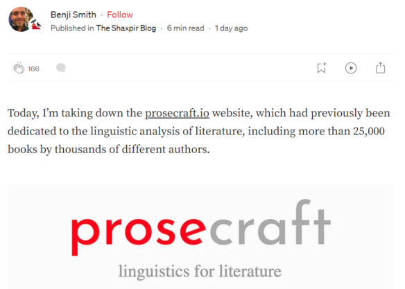 Prosecraft analysed thousands of novels using AI. Now authors have shut it  down.