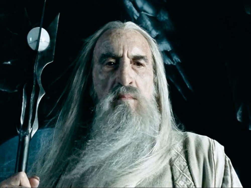 Christopher Lee as Saruman.