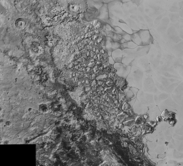 New Horizons photo of chaos region on Pluto.